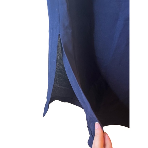 3.1 Phillip Lim Silk Navy Blue Beaded Collar Keyhole Back Sleeveless Blouse S - Picture 6 of 11